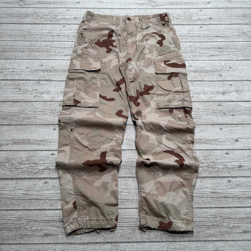 American Eagle Cargo Pants Men's 30x25 Brown Camo Relaxed Fit Military Hunting.